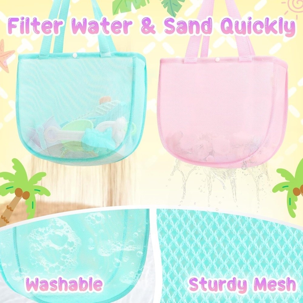 Tote Bag Beach - Dopamine Lichtgewicht Effen Kleur Mesh Tas