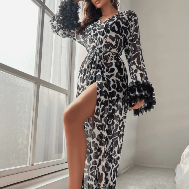 Groothandel Dames Luipaardprin - Kimono Sheer Floral recensie en prijs