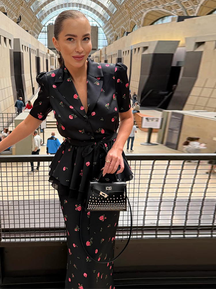 Bloemenprint Blazer Jas Rok Se - Midi Skirt Floral recensie en prijs