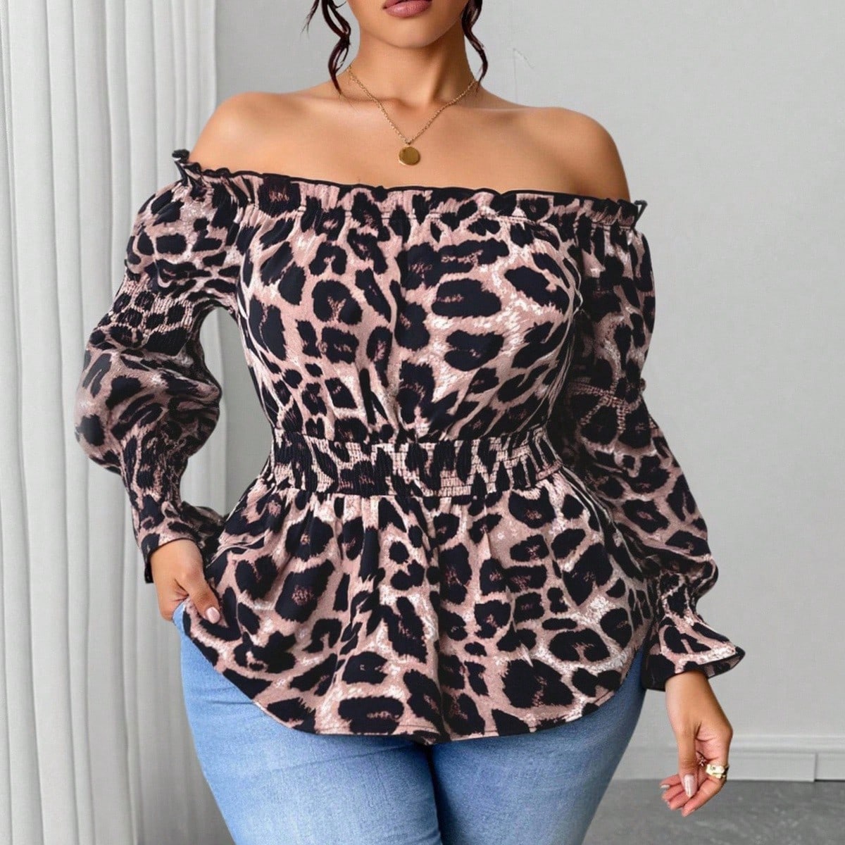 Plus size dames blouse met lui - Blouse Off Shoulder recensie en prijs