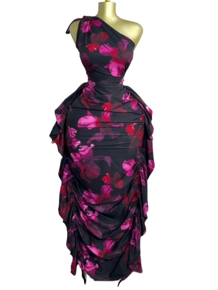 Dames bloemenprint één schoude - Midi Skirt Floral recensie en prijs