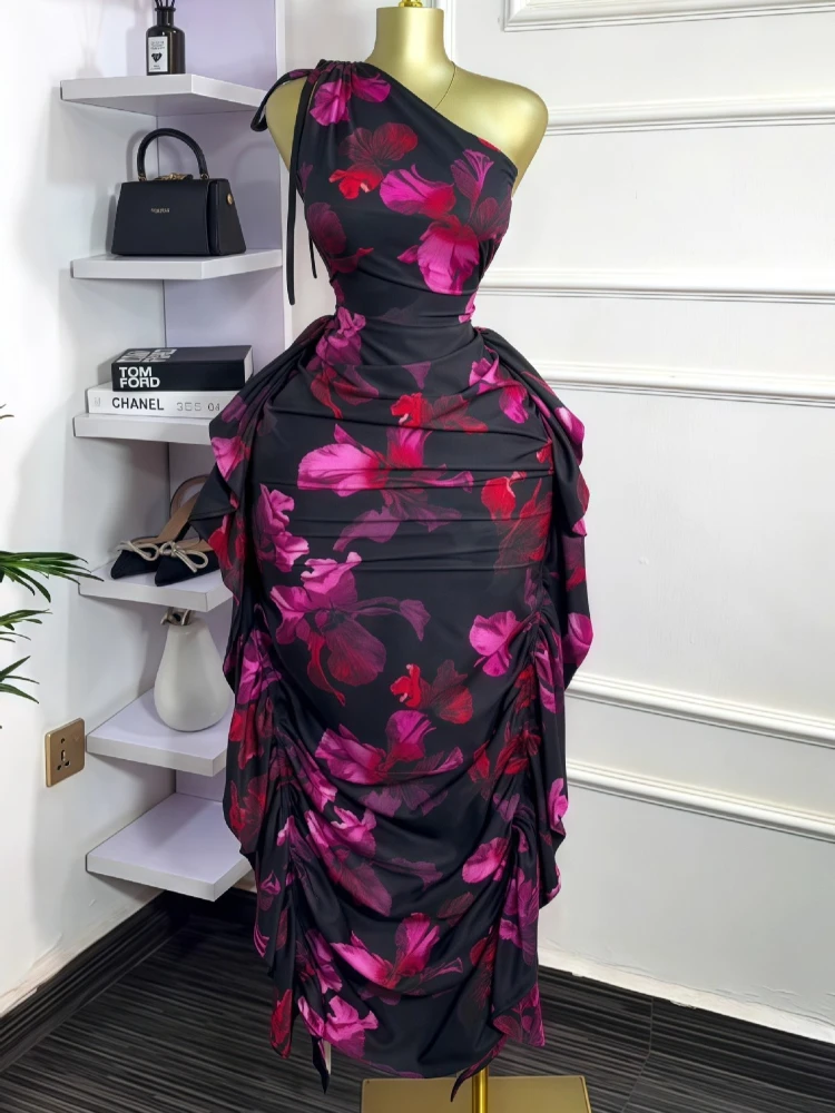 Dames bloemenprint één schoude - Midi Skirt Floral recensie en prijs